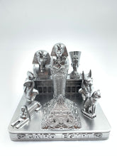 Load image into Gallery viewer, Cairo Egypt Skyline 3D Model Landmark Replica Square Pewter Silver 4 1/2 Inches