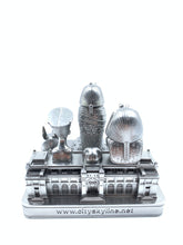 Load image into Gallery viewer, Cairo Egypt Skyline 3D Model Landmark Replica Square Pewter Silver 4 1/2 Inches