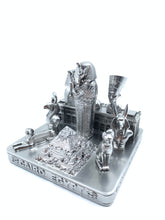 Load image into Gallery viewer, Cairo skyline 3D model in pewter silver on a square base