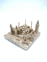 Load image into Gallery viewer, Istanbul City Skyline 3D Model Landmark Replica Square Gold 4 1/2 Inches