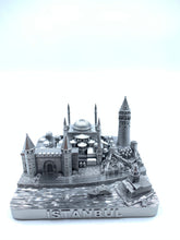 Load image into Gallery viewer, Istanbul city skyline 3D model in pewter silver on a square base