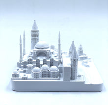 Load image into Gallery viewer, Istanbul City Skyline 3D Model Landmark Replica Square Matte White 4 1/2 Inches