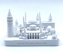 Load image into Gallery viewer, Istanbul City Skyline 3D Model Landmark Replica Square Matte White 4 1/2 Inches