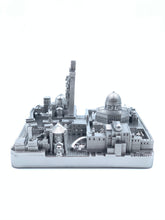 Load image into Gallery viewer, Jerusalem Skyline 3D Model Landmark Replica Square Pewter Silver 4 1/2 Inches