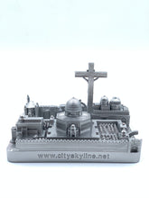 Load image into Gallery viewer, Jerusalem Skyline 3D Model Landmark Replica Square Pewter Silver 4 1/2 Inches