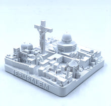 Load image into Gallery viewer, Jerusalem skyline 3D model in matte white on a square base