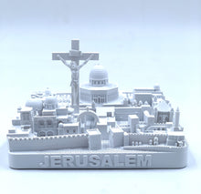 Load image into Gallery viewer, Jerusalem Skyline 3D Model Landmark Replica Square Matte White 4 1/2 Inches