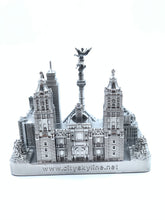 Load image into Gallery viewer, Mexico City Skyline 3D Model Landmark Replica Square Pewter Silver 4 1/2 Inches