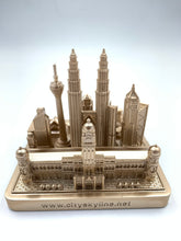 Load image into Gallery viewer, Kuala Lumpur City Skyline 3D Model Landmark Replica Square Rose Gold 4 1/2 Inches