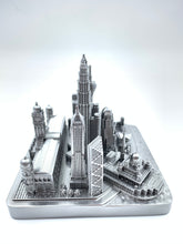 Load image into Gallery viewer, Kuala Lumpur City Skyline 3D Model Landmark Replica Square Pewter Silver 4 1/2 Inches