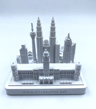 Load image into Gallery viewer, Kuala Lumpur City Skyline 3D Model Landmark Replica Square Matte White 4 1/2 Inches