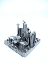 Load image into Gallery viewer, Jakarta Skyline 3D Model Landmark Replica Square Pewter Silver 4 1/2 Inches