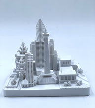 Load image into Gallery viewer, Jakarta city skyline 3D model in matte white on a square base