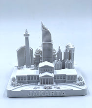 Load image into Gallery viewer, Jakarta City Skyline 3D Model Landmark Replica Square Matte White 4 1/2 Inches