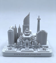 Load image into Gallery viewer, Jakarta City Skyline 3D Model Landmark Replica Square Matte White 4 1/2 Inches