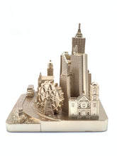 Load image into Gallery viewer, Manila City Skyline 3D Model Landmark Replica Square Gold 4 1/2 Inches