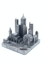 Load image into Gallery viewer, Manila City Skyline 3D Model Landmark Replica Square Pewter Silver 4 1/2 Inches
