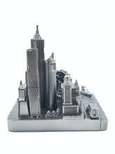 Load image into Gallery viewer, Manila City Skyline 3D Model Landmark Replica Square Pewter Silver 4 1/2 Inches