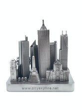 Load image into Gallery viewer, Manila City Skyline 3D Model Landmark Replica Square Pewter Silver 4 1/2 Inches
