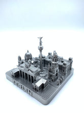 Load image into Gallery viewer, Berlin City Skyline 3D Model Landmark Replica Square Silver 4 1/2 Inches