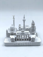 Load image into Gallery viewer, Berlin city skyline 3D model in matte white on a square base