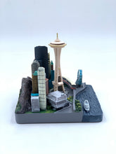 Load image into Gallery viewer, Seattle city skyline 3D model in full color on a square base