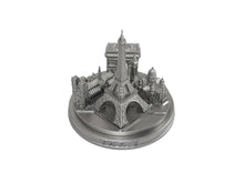 Load image into Gallery viewer, Paris City Skyline 3D Model Landmark Replica Round Silver 5 ½ Inches