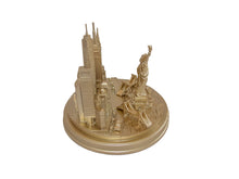 Load image into Gallery viewer, New York City Skyline 3D Model Landmark Replica Round Rose Gold 5 1/2 Inches
