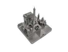 Load image into Gallery viewer, Paris City Skyline 3D Model Landmark Replica Square Silver 4 ½ inches