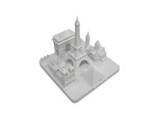 Load image into Gallery viewer, Paris City Skyline 3D Model Landmark Replica Square Matte White 4 ½ Inches