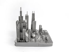 Load image into Gallery viewer, Chicago City Skyline Landmark 3D Model Silver 4 1/2 inches 1026