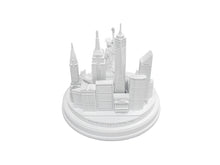 Load image into Gallery viewer, New York City Silver Skyline 3D Model Landmark Round Replica 5 1/2 inches Matte White