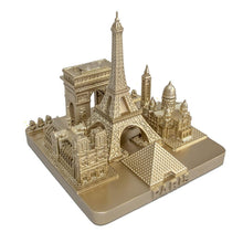 Load image into Gallery viewer, Paris City Rose Gold Skyline 3D Model Landmark Square Replica 4 1/2 inches
