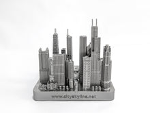 Load image into Gallery viewer, Chicago City Skyline Landmark 3D Model Silver 4 1/2 inches 1026