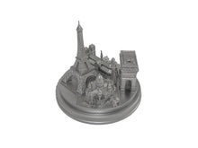 Load image into Gallery viewer, Paris City Skyline 3D Model Landmark Replica Round Silver 5 ½ Inches