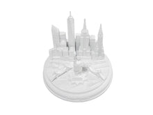 Load image into Gallery viewer, New York City Silver Skyline 3D Model Landmark Round Replica 5 1/2 inches Matte White