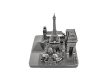 Load image into Gallery viewer, Paris City Skyline 3D Model Landmark Replica Square Silver 4 ½ inches