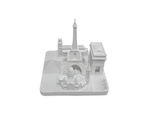 Load image into Gallery viewer, Paris City Skyline 3D Model Landmark Replica Square Matte White 4 ½ Inches