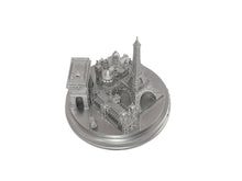Load image into Gallery viewer, Paris City Skyline 3D Model Landmark Replica Round Silver 5 ½ Inches