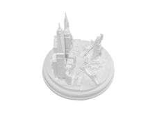 Load image into Gallery viewer, New York City Silver Skyline 3D Model Landmark Round Replica 5 1/2 inches Matte White