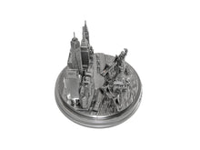 Load image into Gallery viewer, New York City Silver Skyline 3D Model Landmark Round Replica 5 1/2 inches