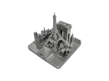 Load image into Gallery viewer, Paris City Skyline 3D Model Landmark Replica Square Silver 4 ½ inches