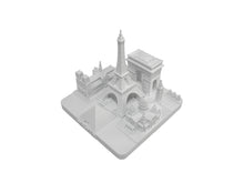 Load image into Gallery viewer, Paris City Skyline 3D Model Landmark Replica Square Matte White 4 ½ Inches