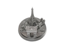 Load image into Gallery viewer, Paris City Skyline 3D Model Landmark Replica Round Silver 5 ½ Inches