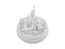 Load image into Gallery viewer, New York City Silver Skyline 3D Model Landmark Round Replica 5 1/2 inches Matte White