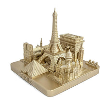 Load image into Gallery viewer, Paris City Rose Gold Skyline 3D Model Landmark Square Replica 4 1/2 inches