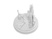 Load image into Gallery viewer, New York City Silver Skyline 3D Model Landmark Round Replica 5 1/2 inches Matte White