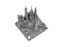 Load image into Gallery viewer, New York City Skyline 3D Model Landmark Replica Square Silver 4 1/2 Inches