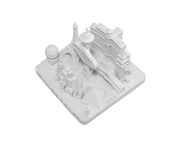 Las Vegas City Skyline Landmark 3D Model Matte White 4 1/2 Inches 1022