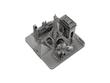 Load image into Gallery viewer, Paris City Skyline 3D Model Landmark Replica Square Silver 4 ½ inches